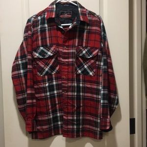Like New! Backpacker Sportswear button down plaid flannel,Made in Ukraine size M